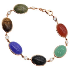 14K White Gold Diamond And Multi Color Scarab Bracelet 0.72ct 12 14K White Gold Diamond And Multi Color Scarab Bracelet 0.72ct -Invicta Jewelry Store 14k gold diamond and multi color scarab bracelet 072ct p 6254 rose