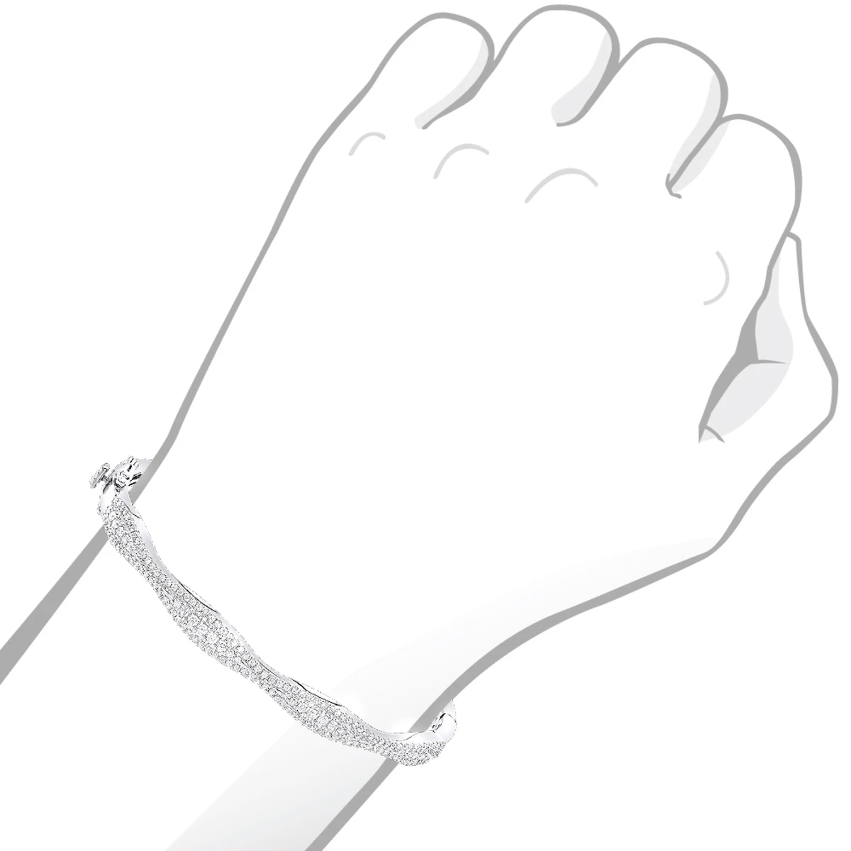 14K White Gold Diamond Bangle Bracelet For Women 1ct By Luxurman 7 14K White Gold Diamond Bangle Bracelet For Women 1ct By Luxurman - Image 5