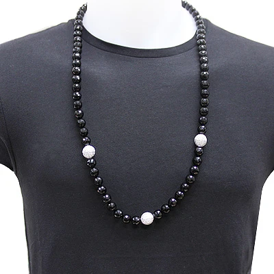 14K White Gold Diamond Bead Necklace 2.25ct Shangri-La 5 14K White Gold Diamond Bead Necklace 2.25ct Shangri-La - Image 3