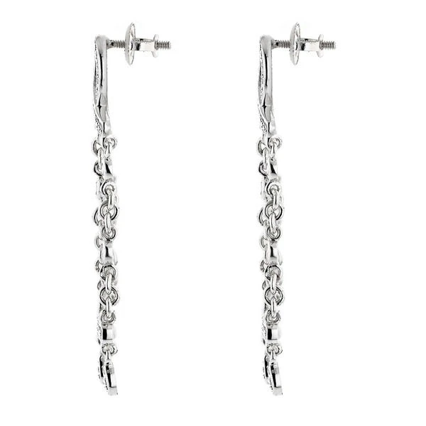 14K White Gold Diamond Chandelier Earrings 0.36ct 6 14K White Gold Diamond Chandelier Earrings 0.36ct - Image 4