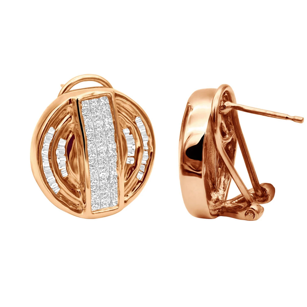 14K Yellow Gold Diamond Circle Earrings 1.27ct 5 14K Yellow Gold Diamond Circle Earrings 1.27ct - Image 3