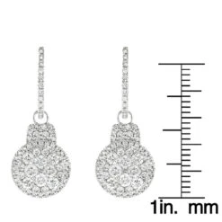 14K White Gold Diamond Circle Earrings 1.95ct -Invicta Jewelry Store 14k gold diamond circle earrings 195ct ruler
