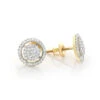 14K Yellow Gold Diamond Circle Earrings Studs 0.26ct -Invicta Jewelry Store 14k gold diamond circle earrings studs 026ct 1