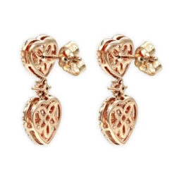 14K Rose Gold Diamond Double Heart Drop Earrings For Women 1.7ct By Luxurman 11 14K Rose Gold Diamond Double Heart Drop Earrings For Women 1.7ct By Luxurman -Invicta Jewelry Store 14k gold diamond double heart drop earrings for women 17ct by luxurman backro