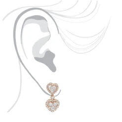 14K Rose Gold Diamond Double Heart Drop Earrings For Women 1.7ct By Luxurman 12 14K Rose Gold Diamond Double Heart Drop Earrings For Women 1.7ct By Luxurman -Invicta Jewelry Store 14k gold diamond double heart drop earrings for women 17ct by luxurman bodro