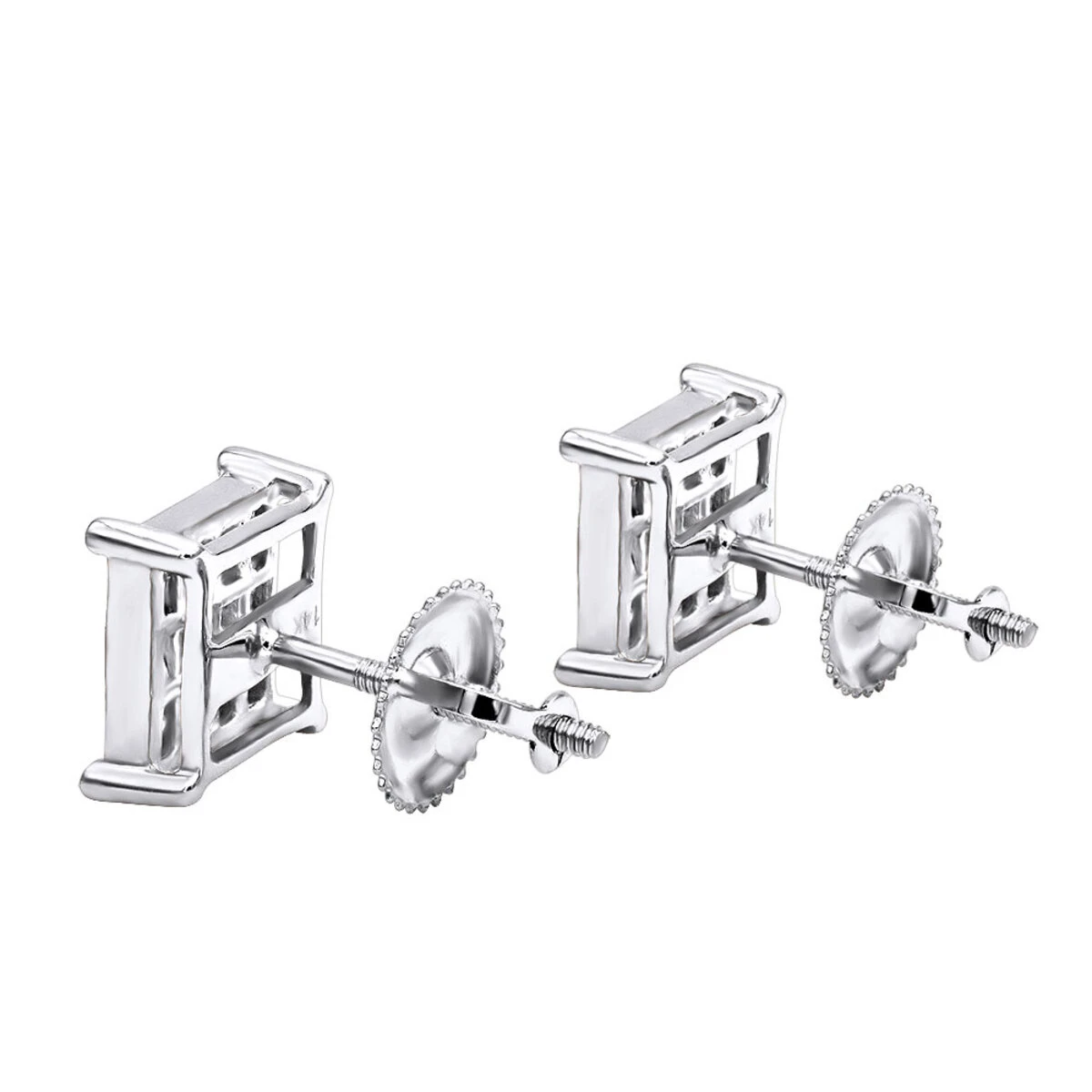 14K Yellow Gold Diamond Earrings Princess Cut Diamonds 0.65ct 6 14K Yellow Gold Diamond Earrings Princess Cut Diamonds 0.65ct - Image 4