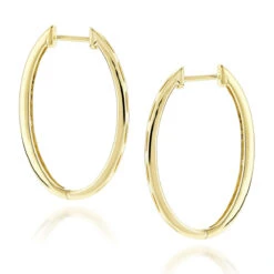 14K White Gold Oval Diamond Hoop Earrings For Women 0.71ct 11 14K White Gold Oval Diamond Hoop Earrings For Women 0.71ct -Invicta Jewelry Store 14k gold diamond hoop earrings 071ct p 40622 backye