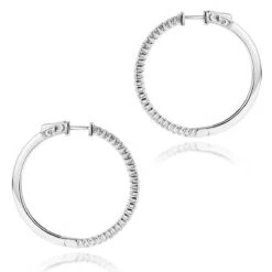 14K White Gold Diamond Hoop Earrings 1.2ct 11 14K White Gold Diamond Hoop Earrings 1.2ct -Invicta Jewelry Store 14k gold diamond hoop earrings 126ct p 40994 backwh