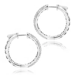 14K White Gold Diamond Hoop Earrings 1.75ct 11 14K White Gold Diamond Hoop Earrings 1.75ct -Invicta Jewelry Store 14k gold diamond hoop earrings 175ct p 40964 backwh