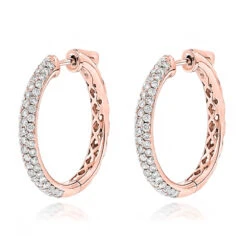 14K White Gold Diamond Hoop Earrings 1.75ct 10 14K White Gold Diamond Hoop Earrings 1.75ct -Invicta Jewelry Store 14k gold diamond hoop earrings 175ct p 40964 ro