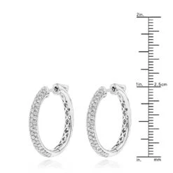 14K White Gold Diamond Hoop Earrings 1.75ct 12 14K White Gold Diamond Hoop Earrings 1.75ct -Invicta Jewelry Store 14k gold diamond hoop earrings 175ct p 40964 rulerwh