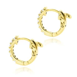 14K Yellow Gold Diamond Huggie Earrings 0.21ct -Invicta Jewelry Store 14k gold diamond huggie earrings 021ct p 40637 backye