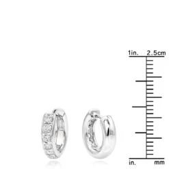 14K White Gold Diamond Huggie Earrings Hoops 1/2ct 12 14K White Gold Diamond Huggie Earrings Hoops 1/2ct -Invicta Jewelry Store 14k gold diamond huggie earrings hoops 047ct p 6036 rulerwh