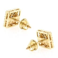 Square 14K White Gold Diamond Stud Earrings 1.1ct 10 Square 14K White Gold Diamond Stud Earrings 1.1ct -Invicta Jewelry Store 14k gold diamond stud earrings 106ct backye