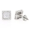 Square 14K White Gold Diamond Stud Earrings 1.1ct -Invicta Jewelry Store 14k gold diamond stud earrings 106ct wh