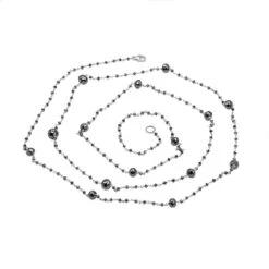 14K White Gold Faceted Black Diamond Bead Necklace Chain 25.25ct 15 14K White Gold Faceted Black Diamond Bead Necklace Chain 25.25ct -Invicta Jewelry Store 14k gold faceted black diamond bead necklace chain 2525ct backwh
