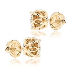 14K Yellow Gold Halo Round Stud Diamond Earrings 0.6ct Clusters 11 14K Yellow Gold Halo Round Stud Diamond Earrings 0.6ct Clusters -Invicta Jewelry Store 14k gold halo round stud diamond earrings 065ct backye