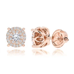 14K Yellow Gold Halo Round Stud Diamond Earrings 0.6ct Clusters 10 14K Yellow Gold Halo Round Stud Diamond Earrings 0.6ct Clusters -Invicta Jewelry Store 14k gold halo round stud diamond earrings 065ct ro