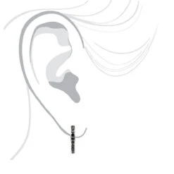 14K White Gold Hoop Huggie Black 0.6 Carat Diamond Earrings For Women 16 14K White Gold Hoop Huggie Black 0.6 Carat Diamond Earrings For Women -Invicta Jewelry Store 14k gold hoop huggie black diamond earrings for women 06ct 000886 body white