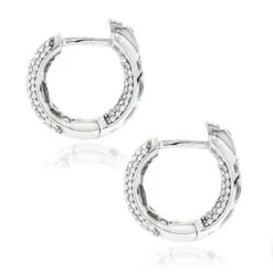 14K White Gold Huggies Small Inside Out Diamond Hoop Earrings 0.7ct 16 14K White Gold Huggies Small Inside Out Diamond Hoop Earrings 0.7ct -Invicta Jewelry Store 14k gold huggies small inside out diamond hoop earrings 07ct back white