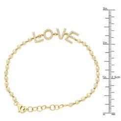 14K Yellow Gold Inline Diamond Tennis Bracelet For Women With LOVE Round Diamonds 0.8ct 11 14K Yellow Gold Inline Diamond Tennis Bracelet For Women With LOVE Round Diamonds 0.8ct -Invicta Jewelry Store 14k gold inline diamond tennis bracelet for women with love round diamonds 08ct 803220 rulerye