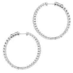 14K White Gold Inside Out 3 Carat Hoops Diamond Earrings For Women By Luxurman 11 14K White Gold Inside Out 3 Carat Hoops Diamond Earrings For Women By Luxurman -Invicta Jewelry Store 14k gold inside out 3 carat hoops diamond earrings for women by luxurman backwh