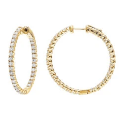 14K White Gold Inside Out 3 Carat Hoops Diamond Earrings For Women By Luxurman 9 14K White Gold Inside Out 3 Carat Hoops Diamond Earrings For Women By Luxurman -Invicta Jewelry Store 14k gold inside out 3 carat hoops diamond earrings for women by luxurman ye