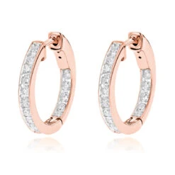 14K Yellow Gold Inside Out Channel Set Diamond Hoop Earrings 1.45ct -Invicta Jewelry Store 14k gold inside out channel set diamond hoop earrings 145ct ro