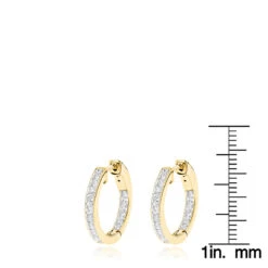 14K Yellow Gold Inside Out Channel Set Diamond Hoop Earrings 1.45ct -Invicta Jewelry Store 14k gold inside out channel set diamond hoop earrings 145ct rulerye