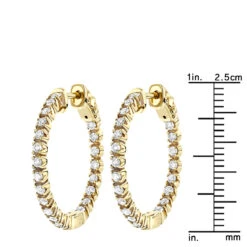 14K Yellow Gold Inside Out Diamond Hoop Earrings 1 Ct 13 14K Yellow Gold Inside Out Diamond Hoop Earrings 1 Ct -Invicta Jewelry Store 14k gold inside out diamond hoop earrings 115ct p 6260 rulerye