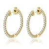 14K Yellow Gold Inside Out Diamond Hoop Earrings 1.85ct