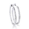 14K White Gold Inside Out Diamond Hoop Earrings 4.6ct 2 14K White Gold Inside Out Diamond Hoop Earrings 4.6ct -Invicta Jewelry Store 14k gold inside out diamond hoop earrings 36ct 1