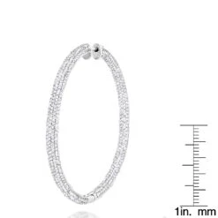 14K White Gold Inside Out Diamond Hoop Earrings 5.40ct -Invicta Jewelry Store 14k gold inside out diamond hoop earrings 540ct p 6198 rulerwh