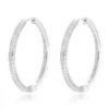 14K White Gold Inside Out Diamond Hoop Earrings For Women 1 Carat By Luxurman 2 14K White Gold Inside Out Diamond Hoop Earrings For Women 1 Carat By Luxurman -Invicta Jewelry Store 14k gold inside out diamond hoop earrings for women 1 carat by luxurman mainwh