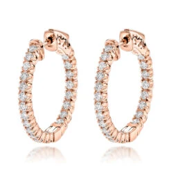 14K Yellow Gold Inside Out Diamond Hoop Earrings For Women 1.3ct 3/4in By Luxurman 10 14K Yellow Gold Inside Out Diamond Hoop Earrings For Women 1.3ct 3/4in By Luxurman -Invicta Jewelry Store 14k gold inside out diamond hoop earrings for women 13ct 34in by luxurman ro