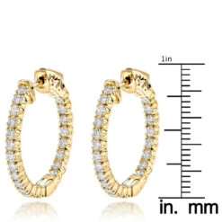 14K Yellow Gold Inside Out Diamond Hoop Earrings For Women 1.3ct 3/4in By Luxurman 13 14K Yellow Gold Inside Out Diamond Hoop Earrings For Women 1.3ct 3/4in By Luxurman -Invicta Jewelry Store 14k gold inside out diamond hoop earrings for women 13ct 34in by luxurman rulerye