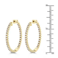 14K Yellow Gold Inside Out Diamond Hoop Earrings For Women By Luxurman 2.1ct 13 14K Yellow Gold Inside Out Diamond Hoop Earrings For Women By Luxurman 2.1ct -Invicta Jewelry Store 14k gold inside out diamond hoop earrings for women by luxurman 21ct rulerye