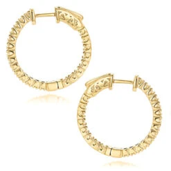 14K Yellow Gold Inside Out Yellow Diamond Hoop Earrings 1.33ct By Luxurman 11 14K Yellow Gold Inside Out Yellow Diamond Hoop Earrings 1.33ct By Luxurman -Invicta Jewelry Store 14k gold inside out yellow diamond hoop earrings 133ct by luxurman backye