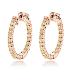 14K Yellow Gold Inside Out Yellow Diamond Hoop Earrings 1.33ct By Luxurman 10 14K Yellow Gold Inside Out Yellow Diamond Hoop Earrings 1.33ct By Luxurman -Invicta Jewelry Store 14k gold inside out yellow diamond hoop earrings 133ct by luxurman ro