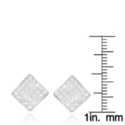 14K Yellow Gold Invisible Princess Cut Diamond Earrings 1.45ct -Invicta Jewelry Store 14k gold invisible princess cut diamond earrings 145ct rulerwh