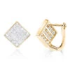 14K Yellow Gold Invisible Princess Cut Diamond Earrings 1.45ct -Invicta Jewelry Store 14k gold invisible princess cut diamond earrings 145ct ye