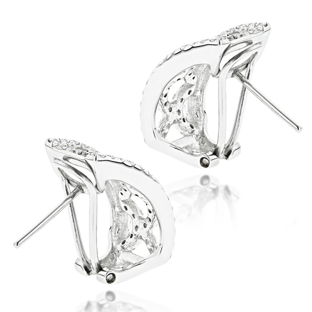 14K White Gold Ladies Diamond Earrings 1.76ct 6 14K White Gold Ladies Diamond Earrings 1.76ct - Image 4
