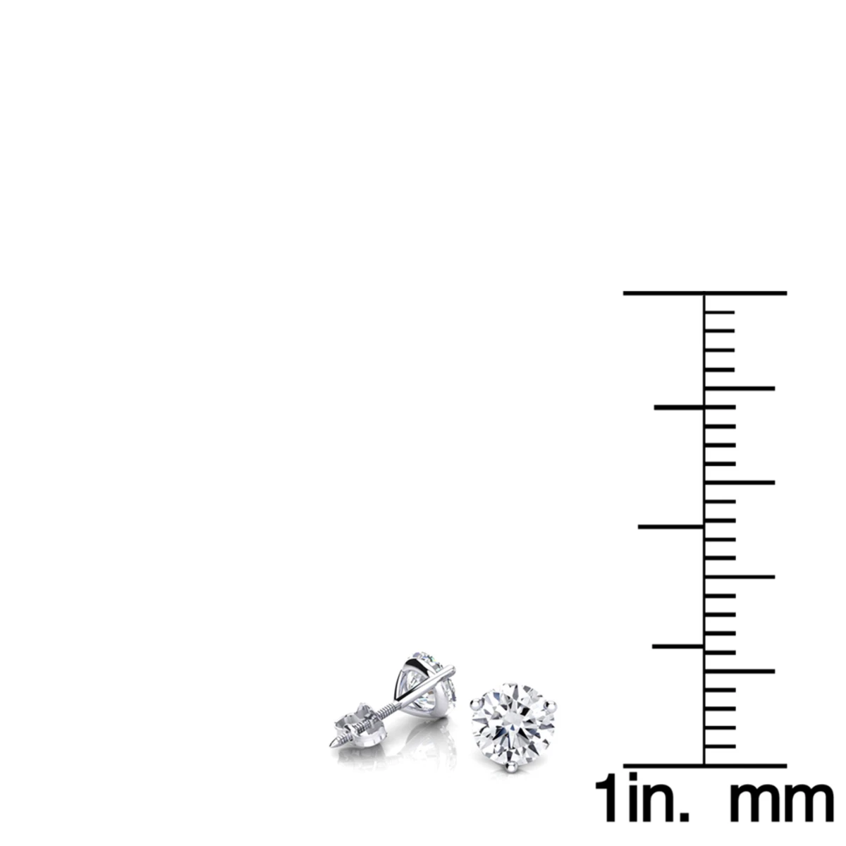 14K White Gold Martini Setting Diamond Stud Earrings 8 14K White Gold Martini Setting Diamond Stud Earrings - Image 6