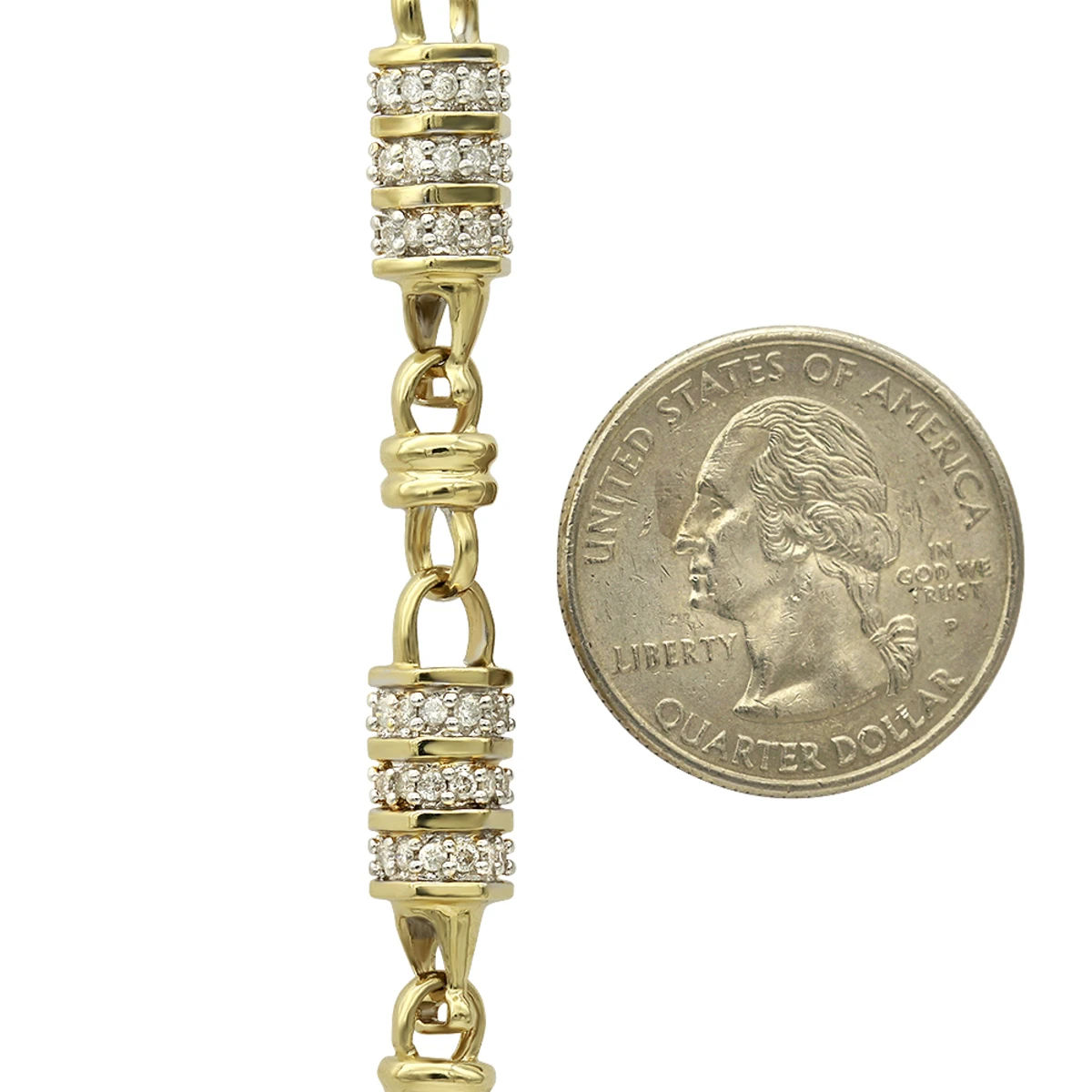 14K Yellow Gold Men's Diamond Chain Necklace For Sale 8-15 Carats By Luxurman 7 14K Yellow Gold Men's Diamond Chain Necklace For Sale 8-15 Carats By Luxurman - Image 5