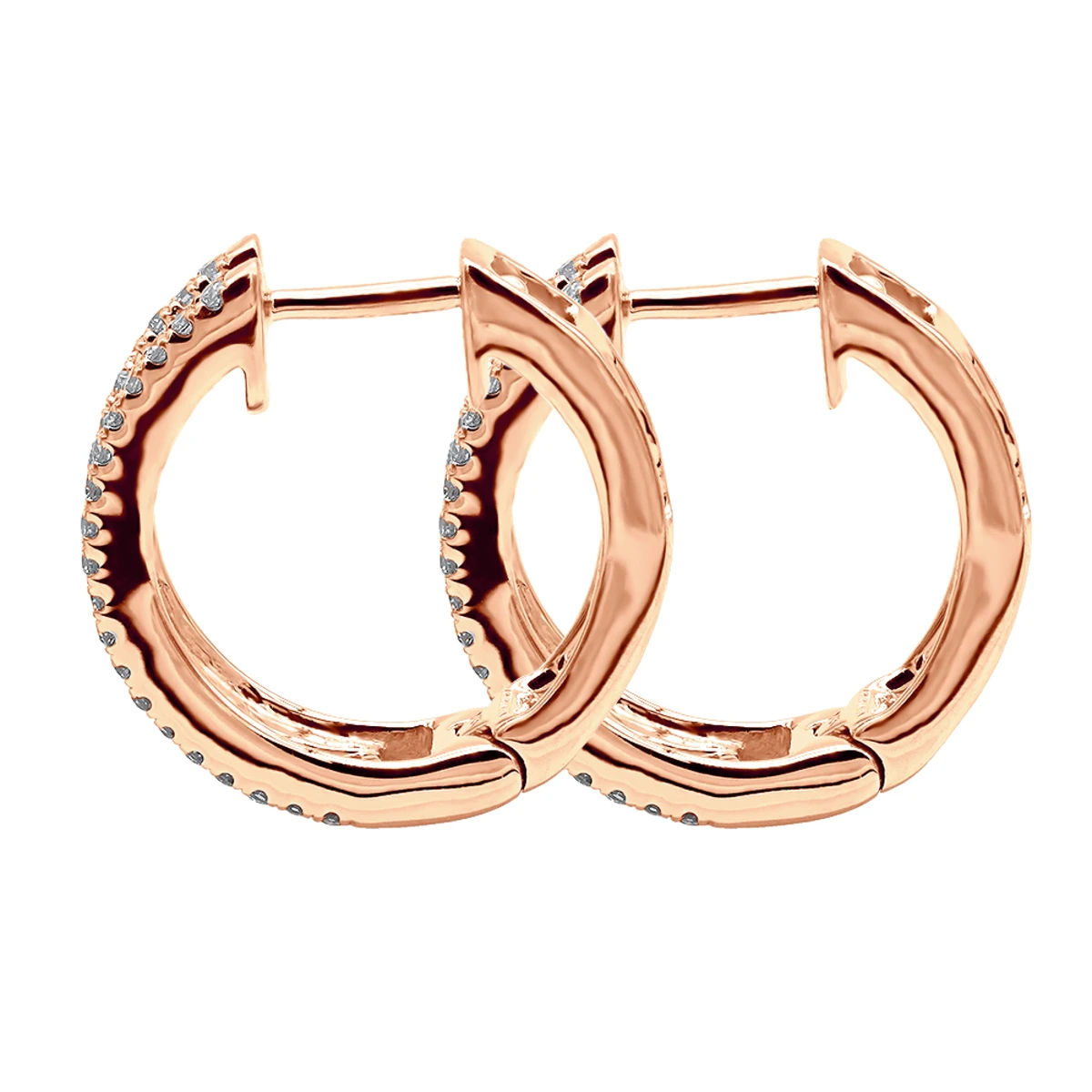 14K White Gold Natural Blue Sapphire And Diamond Huggie Earrings For Women 1ct 8 14K White Gold Natural Blue Sapphire And Diamond Huggie Earrings For Women 1ct - Image 6