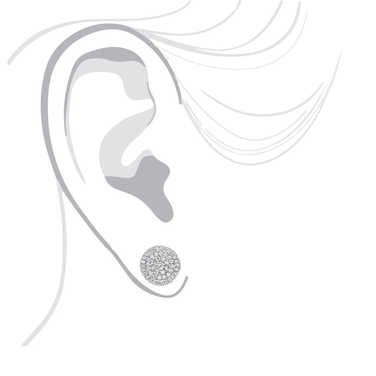 14K White Gold Pave Diamond Earrings For Men & Women 3/4ct Studs Real Diamonds 7 14K White Gold Pave Diamond Earrings For Men & Women 3/4ct Studs Real Diamonds - Image 5