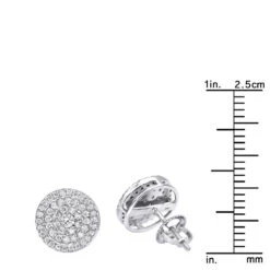 14K White Gold Pave Diamond Earrings For Men & Women 3/4ct Studs Real Diamonds 13 14K White Gold Pave Diamond Earrings For Men & Women 3/4ct Studs Real Diamonds -Invicta Jewelry Store 14k gold pave diamond earrings for men women 34ct studs real diamonds rulerwh