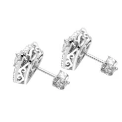 14K White Gold Pave Diamond Heart Earrings For Women 1 Carat Diamond Studs 11 14K White Gold Pave Diamond Heart Earrings For Women 1 Carat Diamond Studs -Invicta Jewelry Store 14k gold pave diamond heart earrings for women 1 carat diamond studs backwh