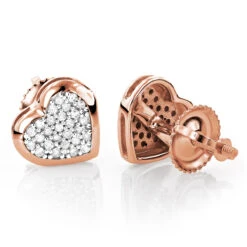14K White Gold Pave Heart Diamond Stud Earrings 0.33ct 9 14K White Gold Pave Heart Diamond Stud Earrings 0.33ct -Invicta Jewelry Store 14k gold pave heart diamond stud earrings 033ct p 5810 ro