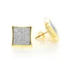 14K Yellow Gold Pave Set Round Diamond Earrings 0.87ct